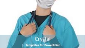  Presentation with surgical nurse - Beautiful theme featuring young-woman-nurse-or-doctor backdrop and a teal colored foreground