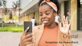  Presentation with african ethnicity - Audience pleasing PPT layouts consisting of young-woman-of-african-ethnicity backdrop and a coral colored foreground