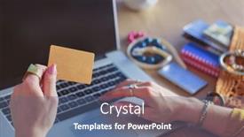  Presentation with coffee - Slide deck consisting of young-woman-on-a-coffee background and a ocean colored foreground