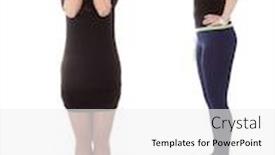  Presentation with horror - PPT theme consisting of young woman on a scale in horror under the white background background and a white colored foreground