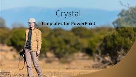  Presentation with safari - Audience pleasing presentation consisting of young-woman-on-african-safari backdrop and a light blue colored foreground