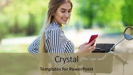  Presentation with young woman - Amazing slides having young woman on bike using backdrop and a  colored foreground