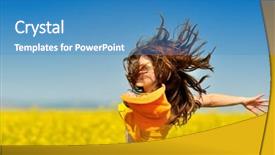  Presentation with rapeseed - Presentation enhanced with young woman on blooming rapeseed field in summer background and a teal colored foreground