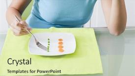  Presentation with diet - PPT layouts having young woman on diet background and a soft green colored foreground