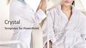  Presentation with beauty - Colorful PPT layouts enhanced with esthetician - young woman on massage chair backdrop and a lemonade colored foreground