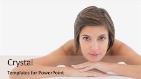  Presentation with wind energy close up portrait - Amazing presentation theme having young woman on massage table backdrop and a coral colored foreground