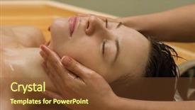  Presentation with aromatherapy oil - Cool new slide deck with young woman on the ayurvedic backdrop and a  colored foreground