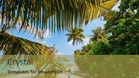  Presentation with maldives - Presentation design with young-woman-on-white-sand background and a gold colored foreground