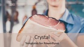  Presentation with butcher shop - Amazing slide deck having futcher - young woman or female butcher backdrop and a soft green colored foreground