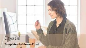  Presentation with young college student diagnosis of chlamydia - PPT theme consisting of young-woman-or-student-using background and a coral colored foreground