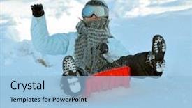  Presentation with young woman diagnosis of sti - Colorful PPT theme enhanced with young woman outdoor in winter backdrop and a light blue colored foreground