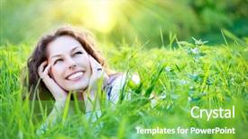  Presentation with green nature - Audience pleasing slide deck consisting of young woman outdoors enjoy nature backdrop and a seafoam green colored foreground
