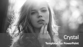  Presentation with black woman - Presentation theme with young woman outdoors portrait black background and a gray colored foreground