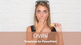  Presentation with white brick wall - Slide deck consisting of young woman over white brick background and a  colored foreground