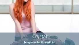  Presentation with vacation - PPT layouts with young-woman-packing-for-travel background and a ocean colored foreground