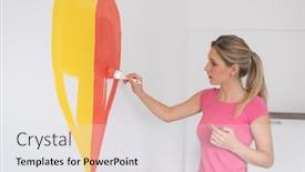  Presentation with repair - Theme having young-woman-painting-a-heart background and a white colored foreground