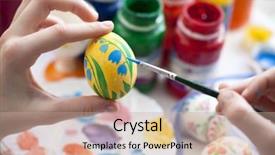  Presentation with eggs egg carton egg box - Amazing slide set having young woman painting easter eggs backdrop and a coral colored foreground