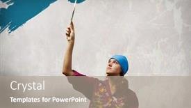  Presentation with brush - Amazing PPT layouts having shedding - wooden shed at winter countryside backdrop and a light blue colored foreground