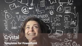  Presentation with future - PPT theme featuring young woman planning her future background and a tawny brown colored foreground