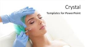  Presentation with plastic surgery - Beautiful slide deck featuring young woman plastic surgery backdrop and a white colored foreground