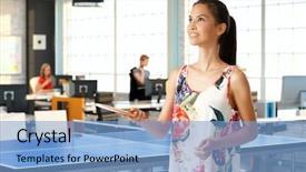 Presentation with table tennis - Colorful PPT layouts enhanced with young woman playing table tennis backdrop and a light blue colored foreground
