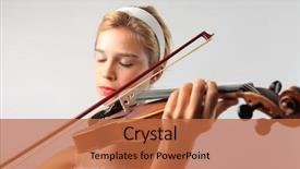  Presentation with young children playing - Audience pleasing presentation consisting of young woman playing the violin backdrop and a red colored foreground