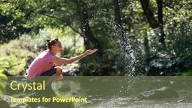  Presentation with woods - Slide deck having young-woman-playing background and a tawny brown colored foreground