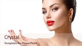  Presentation with advertisement - PPT theme consisting of young woman portrait beautiful fashion background and a lemonade colored foreground