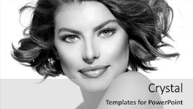  Presentation with indian woman face beauty - PPT layouts with young woman portrait over white background and a light gray colored foreground