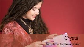  Presentation with bag - Amazing theme having young woman portrait with shopping backdrop and a red colored foreground