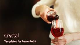  Presentation with wine - Colorful PPT layouts enhanced with young woman pouring pink wine backdrop and a wine colored foreground