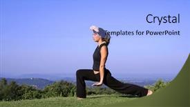  Presentation with self defense - Beautiful presentation theme featuring young woman practicing self defense backdrop and a light blue colored foreground