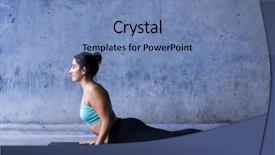  Presentation with yoga - PPT theme enhanced with young woman practicing yoga cobra background and a teal colored foreground