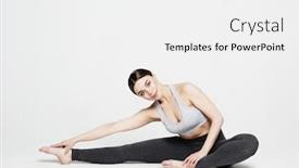  Presentation with yoga - Presentation design featuring young woman practicing yoga working out wearing sportswear studio shoot over white background background and a white colored foreground