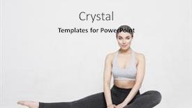  Presentation with benefits of yoga - Amazing presentation design having young woman practicing yoga working out wearing sportswear studio shoot over white background backdrop and a white colored foreground
