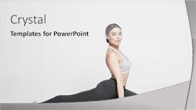  Presentation with meditations yoga and reiki - Beautiful slide set featuring young woman practicing yoga working out wearing sportswear studio shoot over white background backdrop and a white colored foreground