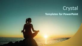  Presentation with sunset beach - Audience pleasing PPT layouts consisting of young-woman-practicing-yoga backdrop and a  colored foreground