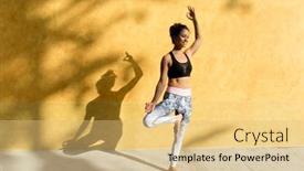  Presentation with yoga for heart diseases - PPT theme consisting of young-woman-practicing-yoga background and a yellow colored foreground