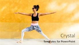  Presentation with yoga - PPT theme enhanced with young-woman-practicing-yoga background and a  colored foreground