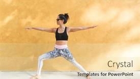  Presentation with yoga - Presentation theme featuring young-woman-practicing-yoga background and a  colored foreground