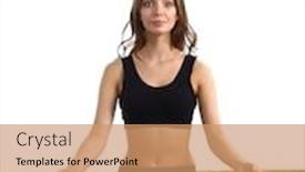  Presentation with lotus - Beautiful PPT theme featuring young woman practicing yoga backdrop and a coral colored foreground