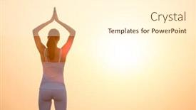  Presentation with sunset - PPT layouts enhanced with young-woman-practising-yoga background and a cream colored foreground