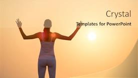  Presentation with yoga - Slide deck consisting of young-woman-practising-yoga background and a blonde colored foreground