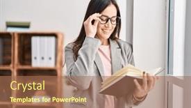  Presentation with psychology - Presentation theme enhanced with young-woman-psychologist-smiling-confident background and a coral colored foreground