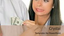  Presentation with man joined woman - PPT layouts featuring divorce finance - young woman pulls a man background and a coral colored foreground