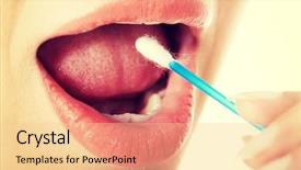  Presentation with young college student diagnosis of sti - Cool new presentation with young woman putting ear stick backdrop and a lemonade colored foreground