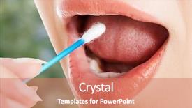  Presentation with young woman diagnosis of sti - Cool new slide set with young woman putting ear stick backdrop and a coral colored foreground