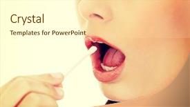  Presentation with young college student diagnosis of sti - PPT theme enhanced with young woman putting ear stick background and a cream colored foreground