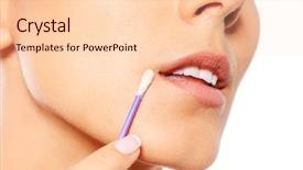  Presentation with ear - Audience pleasing slide deck consisting of young woman putting ear stick backdrop and a lemonade colored foreground