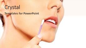  Presentation with young college student diagnosis of sti - PPT theme consisting of young woman putting ear stick background and a lemonade colored foreground